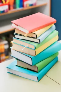 stack multicolored books table 23 2148204799